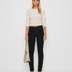 Reformation Black Jeans Skinny Leg High Waist